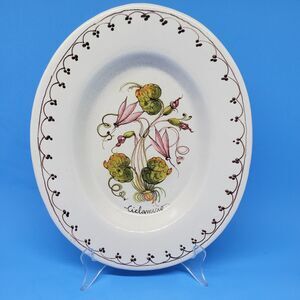 Katia Ceremiche Artistiche Firenze Cyclamino 11 1/4" X 9" Decorative Footed Bowl